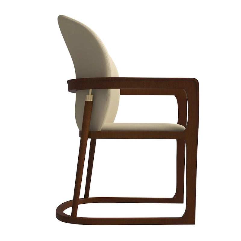Chaise de salle à manger moderne en cuir capitonné, série Svelta par LeisureMod
