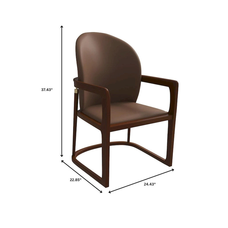 Chaise de salle à manger moderne en cuir capitonné, série Svelta par LeisureMod