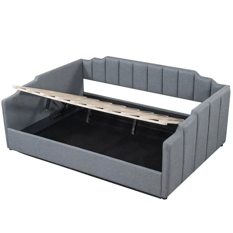 Full Size Upholstered Daybed with Underneath Storage