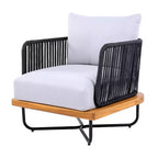 Christopher Knight Home Ivan Rope Woven Acacia and Iron Frame Club Chair