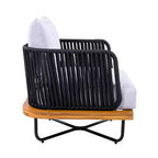 Christopher Knight Home Ivan Rope Woven Acacia and Iron Frame Club Chair