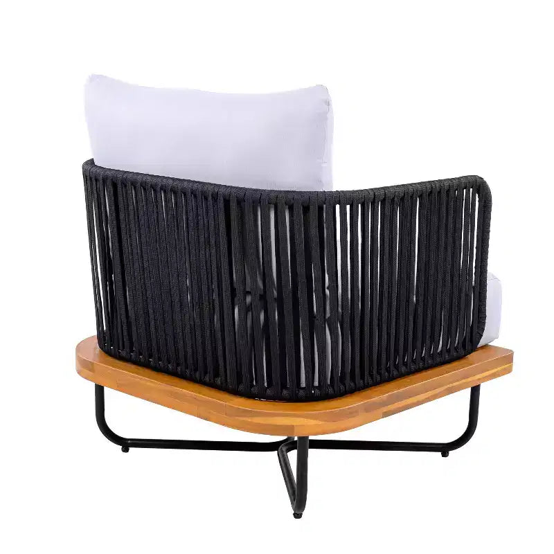 Christopher Knight Home Ivan Rope Woven Acacia and Iron Frame Club Chair