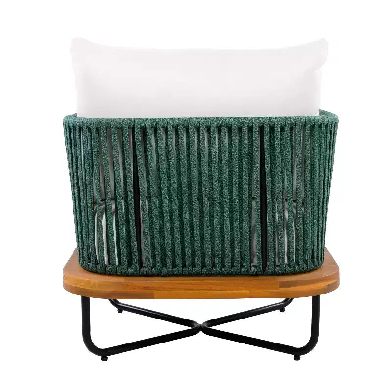 Christopher Knight Home Ivan Rope Woven Acacia and Iron Frame Club Chair