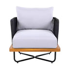 Christopher Knight Home Ivan Rope Woven Acacia and Iron Frame Club Chair