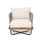 Christopher Knight Home Ivan Rope Woven Acacia and Iron Frame Club Chair