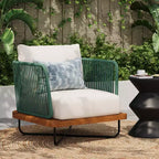 Christopher Knight Home Ivan Rope Woven Acacia and Iron Frame Club Chair