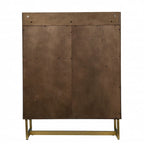 Retro Gold Natural and Faux Marble Wine Cabinet