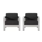 Christopher Knight Home Aviara Outdoor Modern Aluminum Club Chair with Cushions (Set of 2)