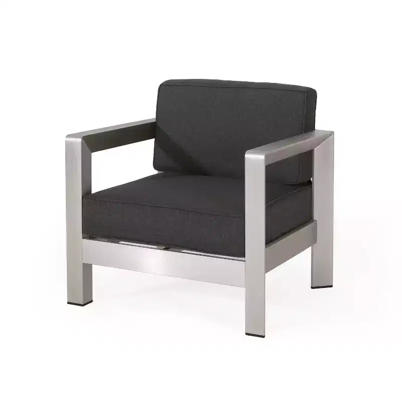 Christopher Knight Home Aviara Outdoor Modern Aluminum Club Chair with Cushions (Set of 2)