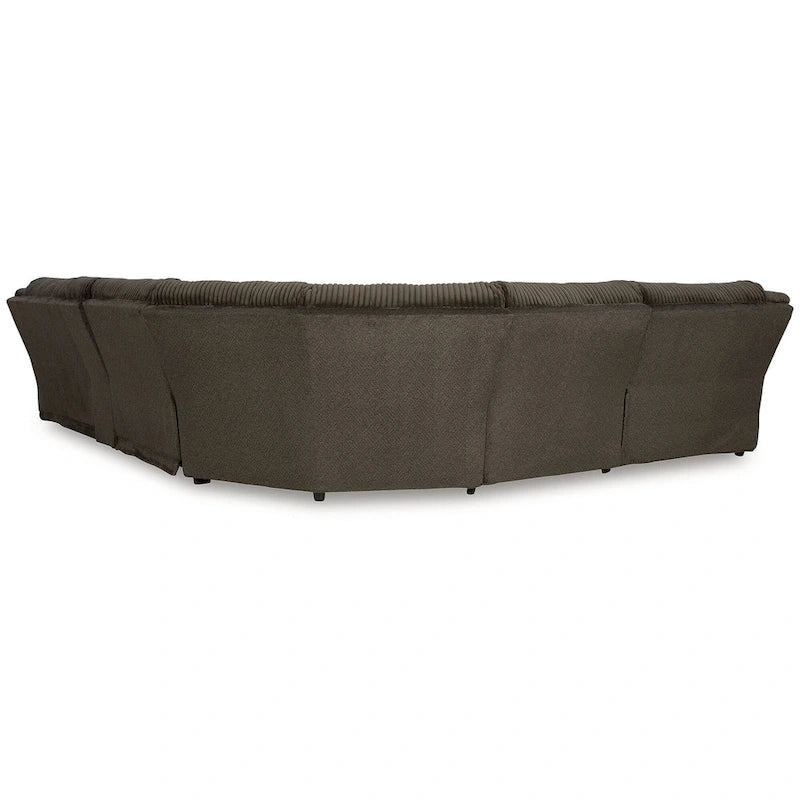 Signature Design by Ashley Top Tier Brown 6-Piece Reclining Sectional with Chaise - 147 W x 134 D x 41 H
