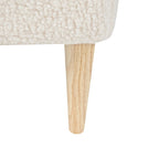 Side Table Foot Stool Padded Boucle Ottoman with Wood Legs