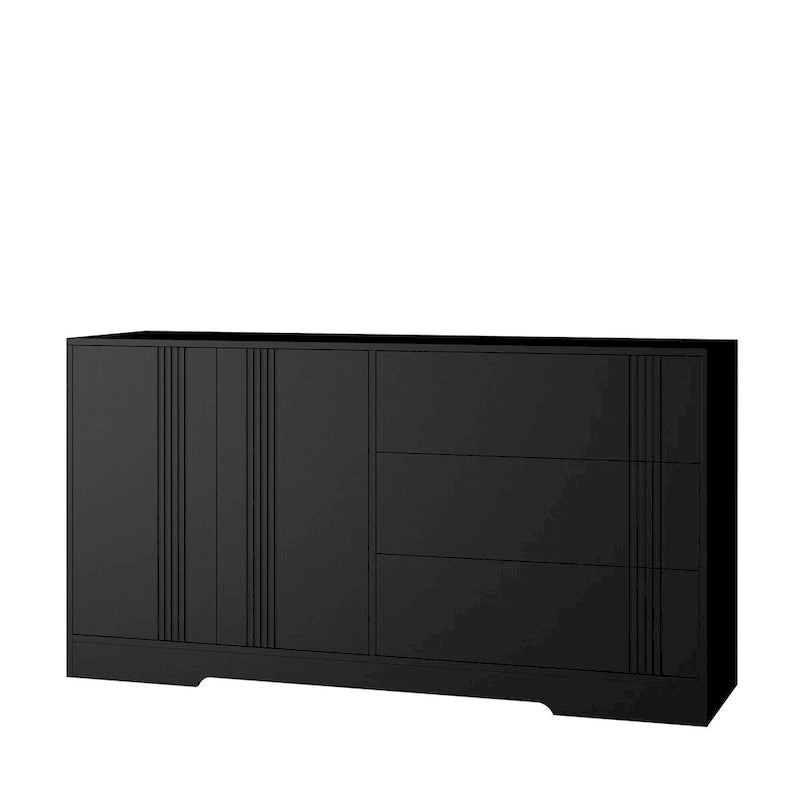 Buffet de rangement avec tiroirs et portes, grand buffet de café avec étagères réglables