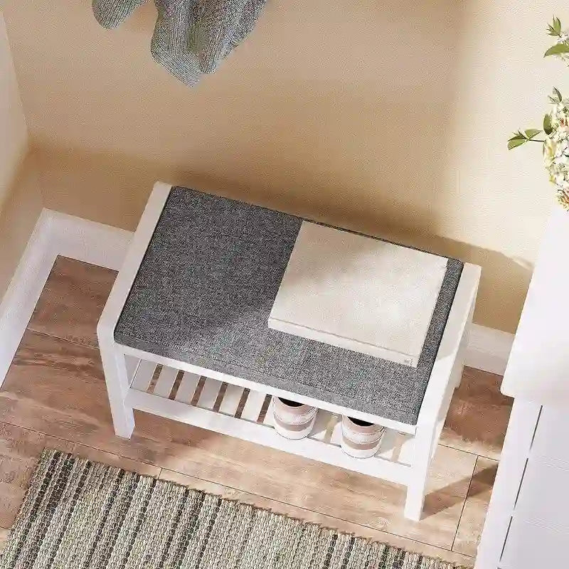 Banc porte-chaussures avec coussin rembourré