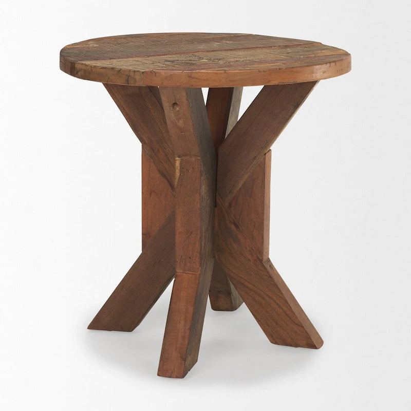 Reclaimed Brown Wooden End Table - 25.8L x 25.8W x 26.0H