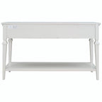 50L Classic Retro Style Console Table with Three Top Drawers and Open Style Bottom Shelf (Gray Wash)