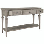 50L Classic Retro Style Console Table with Three Top Drawers and Open Style Bottom Shelf (Gray Wash)