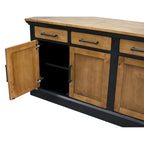 Toulouse Wood Credenza, Office Storage Console, TV Entertainment Stand, Black - 68W x 30H x 18D
