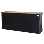Toulouse Wood Credenza, Office Storage Console, TV Entertainment Stand, Black - 68W x 30H x 18D