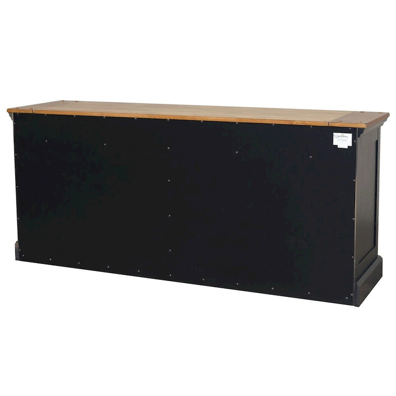 Toulouse Wood Credenza, Office Storage Console, TV Entertainment Stand, Black - 68W x 30H x 18D