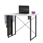 Pivot Sewing Table with Storage Panel and Adjustable Platform