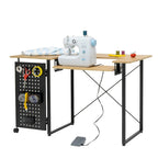  Pivot Sewing Table with Storage Panel and Adjustable Platform