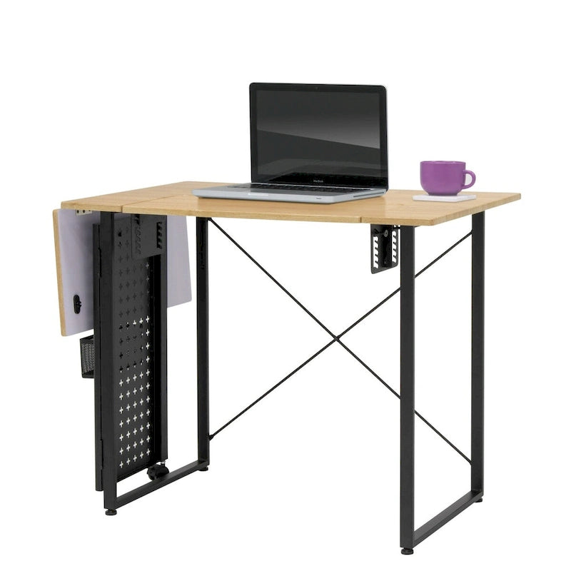 Pivot Sewing Table with Storage Panel and Adjustable Platform