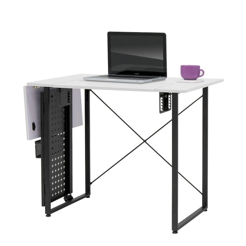 Pivot Sewing Table with Storage Panel and Adjustable Platform