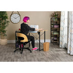 Pivot Sewing Table with Storage Panel and Adjustable Platform
