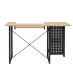Pivot Sewing Table with Storage Panel and Adjustable Platform