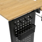 Pivot Sewing Table with Storage Panel and Adjustable Platform