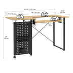 Pivot Sewing Table with Storage Panel and Adjustable Platform