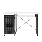 Pivot Sewing Table with Storage Panel and Adjustable Platform