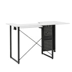 Pivot Sewing Table with Storage Panel and Adjustable Platform
