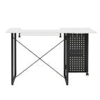Pivot Sewing Table with Storage Panel and Adjustable Platform