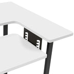 Pivot Sewing Table with Storage Panel and Adjustable Platform