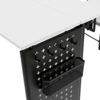 Pivot Sewing Table with Storage Panel and Adjustable Platform