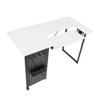 Pivot Sewing Table with Storage Panel and Adjustable Platform
