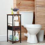 Meuble de rangement autoportant pour papier toilette avec tiroir coulissant
