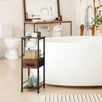 Meuble de rangement autoportant pour papier toilette avec tiroir coulissant