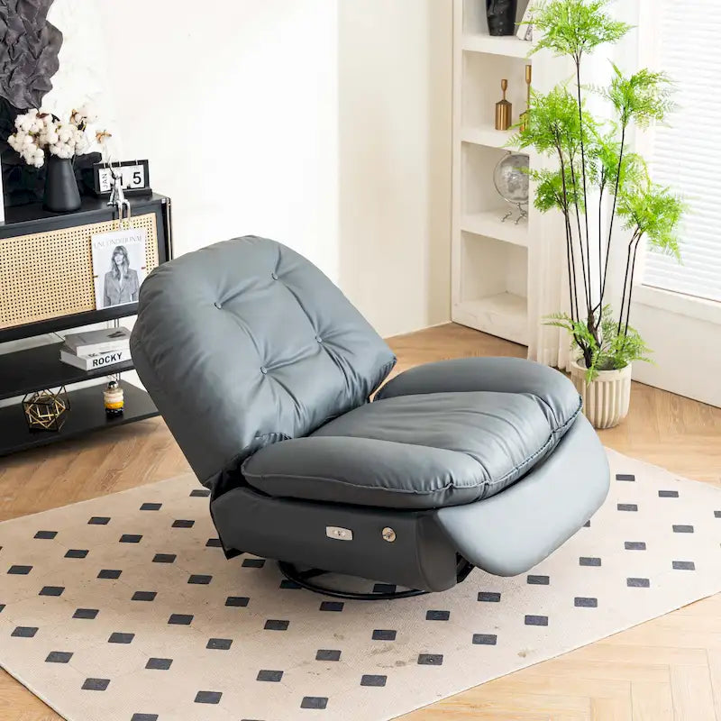 Fauteuil inclinable pivotant électrique avec chargeur USB et lecteur de musique Bluetooth