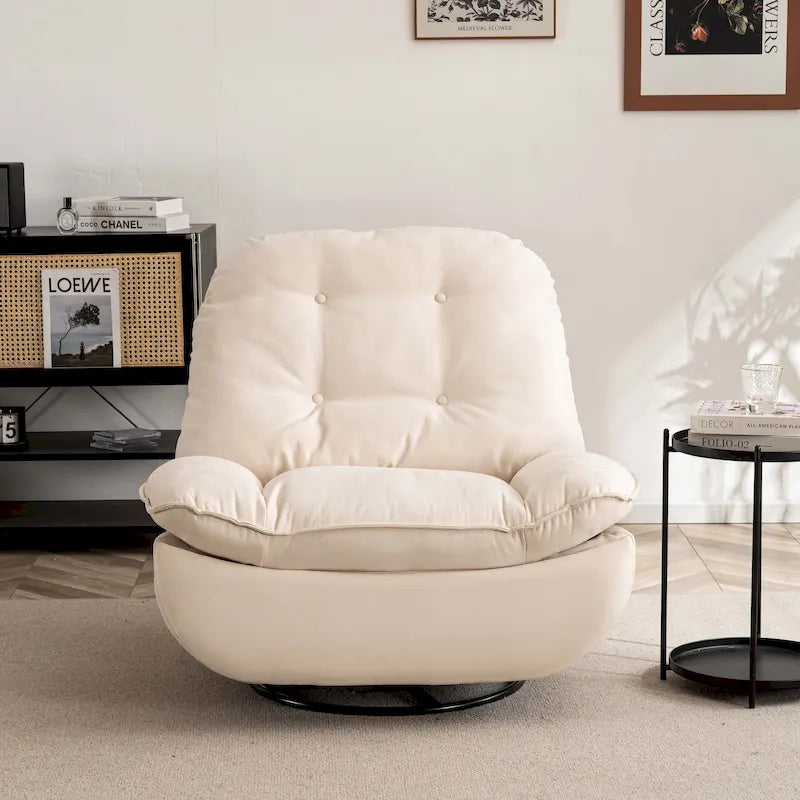 Fauteuil inclinable pivotant électrique avec chargeur USB et lecteur de musique Bluetooth