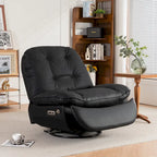 Fauteuil inclinable pivotant électrique avec chargeur USB et lecteur de musique Bluetooth