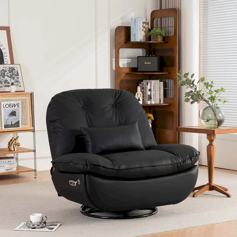 Fauteuil inclinable pivotant électrique avec chargeur USB et lecteur de musique Bluetooth