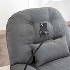 Fauteuil inclinable pivotant électrique avec chargeur USB et lecteur de musique Bluetooth