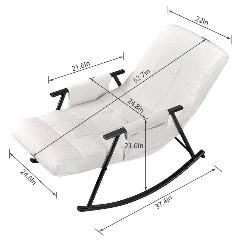 Adjustable Rocking Chair, Nursery Glider Chair with Adjustable High Back and Foot Rest
