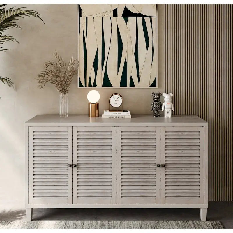 4 Door Wooden Cabinet Sideboard for Living Room