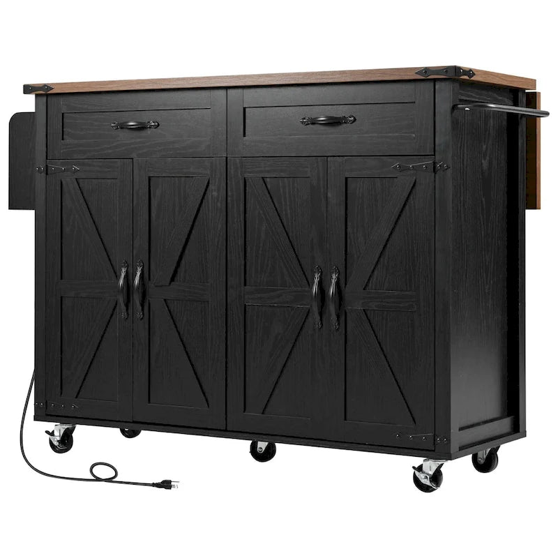 53.5Farmhouse Kitchen Island with Power Outlet