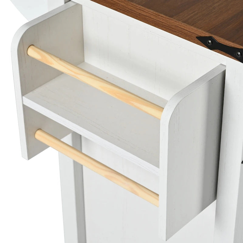 53.5Farmhouse Kitchen Island with Power Outlet