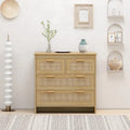 Roomfitters 4-Drawer Rattan Cabinet for Bedroom, Living Room, Dining Room, Hallways - Easy Assembly