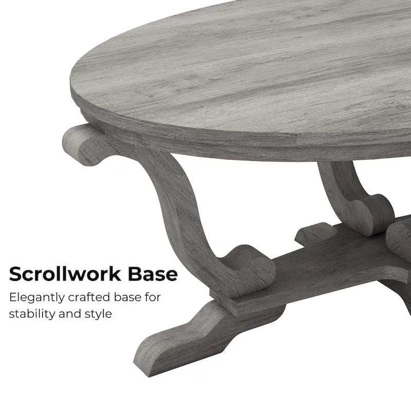 Table basse DH BASIC Farmhouse Vintage grise de 48 pouces par Denhour
